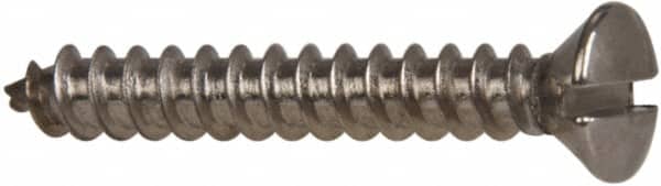 Value Collection - #6 Oval Head Slotted Sheet Metal Screw - Stainless Steel, 1" OAL, Grade 316 - Americas Industrial Supply