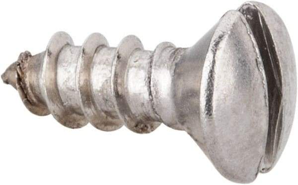 Value Collection - #8 Oval Head Slotted Sheet Metal Screw - Stainless Steel, 1/2" OAL, Grade 316 - Americas Industrial Supply
