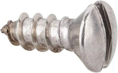 Value Collection - #8 Oval Head Slotted Sheet Metal Screw - Stainless Steel, 1/2" OAL, Grade 316 - Americas Industrial Supply
