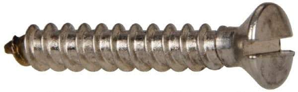 Value Collection - #8 Oval Head Slotted Sheet Metal Screw - Stainless Steel, 1" OAL, Grade 316 - Americas Industrial Supply