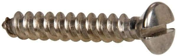 Value Collection - #10 Oval Head Slotted Sheet Metal Screw - Stainless Steel, 1-1/4" OAL, Grade 316 - Americas Industrial Supply