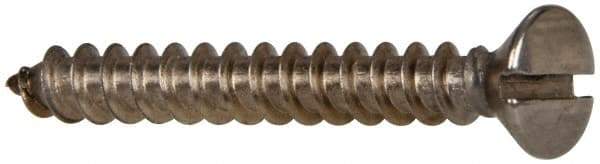 Value Collection - #10 Oval Head Slotted Sheet Metal Screw - Stainless Steel, 1-1/2" OAL, Grade 316 - Americas Industrial Supply