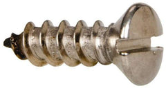 Value Collection - #12 Oval Head Slotted Sheet Metal Screw - Stainless Steel, 3/4" OAL, Grade 316 - Americas Industrial Supply