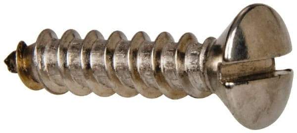 Value Collection - #12 Oval Head Slotted Sheet Metal Screw - Stainless Steel, 1" OAL, Grade 316 - Americas Industrial Supply