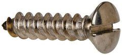 Value Collection - #12 Oval Head Slotted Sheet Metal Screw - Stainless Steel, 1" OAL, Grade 316 - Americas Industrial Supply