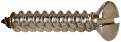 Value Collection - #12 Oval Head Slotted Sheet Metal Screw - Stainless Steel, 1-1/4" OAL, Grade 316 - Americas Industrial Supply