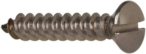 Value Collection - #12 Oval Head Slotted Sheet Metal Screw - Stainless Steel, 1-1/2" OAL, Grade 316 - Americas Industrial Supply
