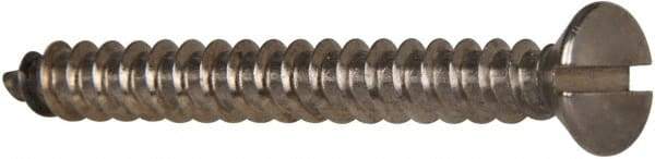 Value Collection - #12 Oval Head Slotted Sheet Metal Screw - Stainless Steel, 2" OAL, Grade 316 - Americas Industrial Supply