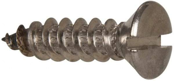 Value Collection - #14 Oval Head Slotted Sheet Metal Screw - Stainless Steel, 1" OAL, Grade 316 - Americas Industrial Supply