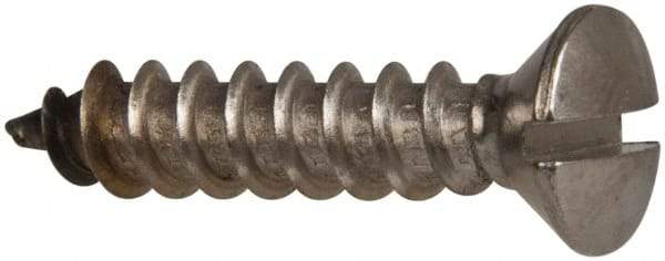 Value Collection - #14 Oval Head Slotted Sheet Metal Screw - Stainless Steel, 1-1/4" OAL, Grade 316 - Americas Industrial Supply