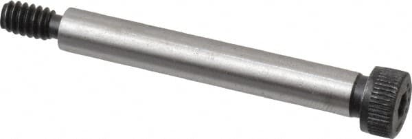 Made in USA - 1/4" Shoulder Diam x 1-3/4" Shoulder Length, #10-24 UNC, Hex Socket Shoulder Screw - 4037 Alloy Steel, Uncoated, 3/16" Head Height x 3/8" Head Diam - Americas Industrial Supply