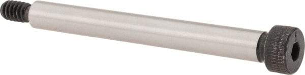 Made in USA - 1/4" Shoulder Diam x 2-1/4" Shoulder Length, #10-24 UNC, Hex Socket Shoulder Screw - 4037 Alloy Steel, Uncoated, 3/16" Head Height x 3/8" Head Diam - Americas Industrial Supply