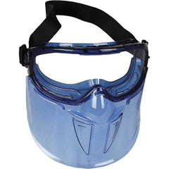 KleenGuard - Size Universal, Clear Anti-Fog & Scratch Resistant Lens, Goggles with Face Shield - Indirect Vent, Blue Frame, Over the Glass Style - Americas Industrial Supply