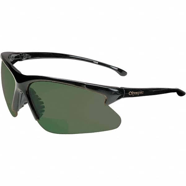 Jackson Safety - +2, Green Lenses, Framed Magnifying Safety Glasses - UV Protection, Black Frame - Americas Industrial Supply