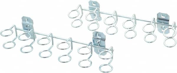 Triton - 3/4" ID, 9" Long 2 Pack, 9" Wide Multi-Ring Tool Holder 3/4" Ring ID & 1-3/4" Deep Pegboard Hooks - 1-3/4" Projection, Steel - Americas Industrial Supply