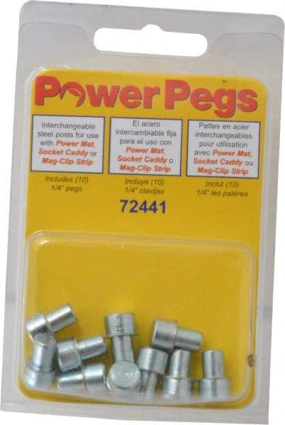 Triton - Tool Box Steel Power Peg - 5/16" Wide x 9/16" High, Plain Steel, For Mag Clip Socket Strips, Socket Caddies, Power Mats - Americas Industrial Supply