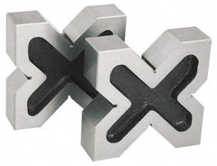 SPI - 1-9/16 to 2-3/8" Capacity, 90° Angle, Cast Iron 4-Way V-Block - 4-3/4" Long x 1-3/8" Wide x 4-3/4" High, Sold as Matched Pair - Americas Industrial Supply