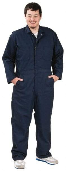 VF Imagewear - Size 40 Regular, Navy Blue, Zipper, General Purpose Coverall - 40" Chest, Cotton, Polyester, 7 Pockets - Americas Industrial Supply