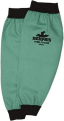MCR Safety - Size Universal, Green Cotton Cut & Flame Resistant Sleeve - 23" Long Sleeve, Elastic Opening at Both Ends - Americas Industrial Supply