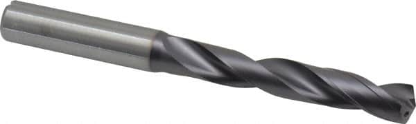 Kennametal - 27/64" 140° Solid Carbide Jobber Drill - TiAlN Finish, Right Hand Cut, Spiral Flute, Straight Shank, 118mm OAL, Standard Point - Americas Industrial Supply