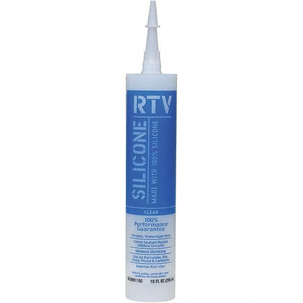 White Lightning - 10 oz Tube Clear RTV Silicone Sealant - 5 to 7 Days Full Cure Time - Americas Industrial Supply