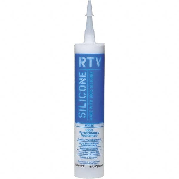 White Lightning - 10 oz Tube White RTV Silicone Sealant - 5 to 7 Days Full Cure Time - Americas Industrial Supply