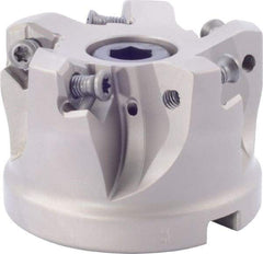 Iscar - 5 Inserts, 1.87" Cutter Diam, 0.08" Max Depth of Cut, Indexable High-Feed Face Mill - 1" Arbor Hole Diam, 1-3/4" High, FF FWX-08 Toolholder, H600 WXCU 08 Inserts, Series FF FWX - Americas Industrial Supply