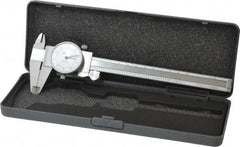 Fowler - 0mm to 6" Range, 0.001" and 0.02 mm Graduation, 0.1" per Revolution, Dial Caliper - White Face, 1.56" Jaw Length - Americas Industrial Supply