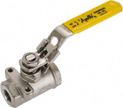 Apollo - 1/4" Pipe, Standard Port, Stainless Steel Standard Ball Valve - 2 Piece, NPT Ends, Locking Lever Handle, 600 WOG, 150 WSP - Americas Industrial Supply