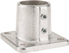 Hollaender - 1-1/2" Pipe, Base Flange, Aluminum Alloy Flange Pipe Rail Fitting - Bright Finish - Americas Industrial Supply
