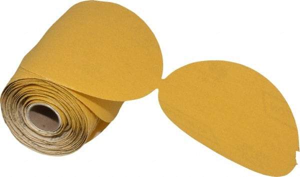 Norton - 5" Diam, 150 Grit Aluminum Oxide Adhesive PSA Disc - Medium Grade, Gold, C Weighted Backing, Flexible - Americas Industrial Supply