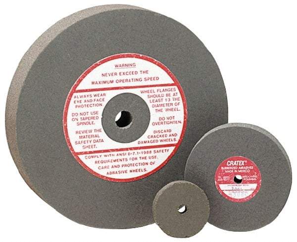 Cratex - 4" Diam x 1/2" Hole x 1/4" Thick, Surface Grinding Wheel - Silicon Carbide, Fine Grade, 5,250 Max RPM, Rubber Bond, No Recess - Americas Industrial Supply