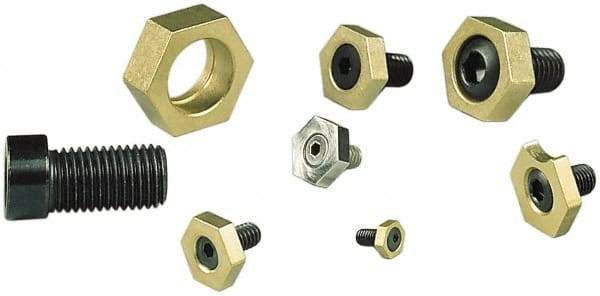 Mitee-Bite - 1-3/16", Brass, Hex Clamp Washer - 1/2" Overall Height - Americas Industrial Supply