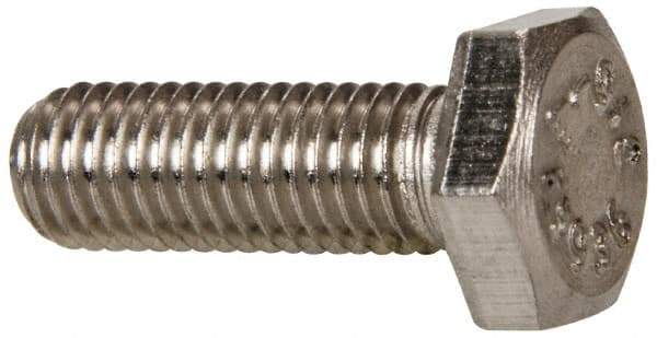 Value Collection - 1/4-28 UNF, 3/4" Length Under Head Hex Head Cap Screw - Fully Threaded, Grade 316 Stainless Steel, Uncoated, 7/16" Hex - Americas Industrial Supply
