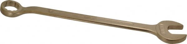 Ampco - 1-1/4" 12 Point Offset Combination Wrench - 15° Offset Angle, 19-1/2" OAL, Aluminum Bronze, Plain Finish - Americas Industrial Supply