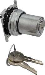 Eaton Cutler-Hammer - 30-1/2mm Mount Hole, 2 Position, Key Operated, Selector Switch Only - Silver, Maintained (MA) - Americas Industrial Supply