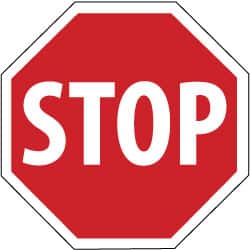 NMC - "Stop", 30" Wide x 30" High, Aluminum Stop & Yield Signs - 0.08" Thick, White on Red, High Intensity Reflectivity, Octagon, Post Mount - Americas Industrial Supply