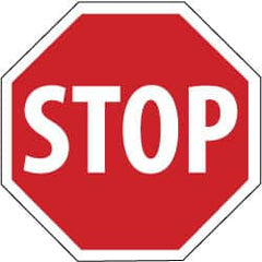 NMC - "Stop", 30" Wide x 30" High, Aluminum Stop & Yield Signs - 0.063" Thick, White on Red, Octagon, Post Mount - Americas Industrial Supply