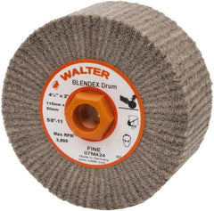WALTER Surface Technologies - 4-1/2" Diam Aluminum Oxide Unmounted Flap Wheel - 5/8" Hole, 5/8-11 Thread, 2" Wide, Nonwoven, Fine Grade, 3,800 Max RPM - Americas Industrial Supply