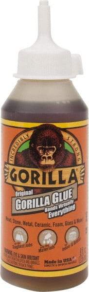Gorilla Glue - 8 oz Bottle Brown All Purpose Glue - 20 min Working Time - Americas Industrial Supply