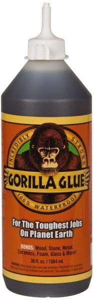 Gorilla Glue - 36 oz Bottle Brown All Purpose Glue - 20 min Working Time - Americas Industrial Supply