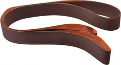 Norton - 2" Wide x 132" OAL, 220 Grit, Aluminum Oxide Abrasive Belt - Aluminum Oxide, Very Fine, Coated, J Weighted Cloth Backing, Series R245 - Americas Industrial Supply