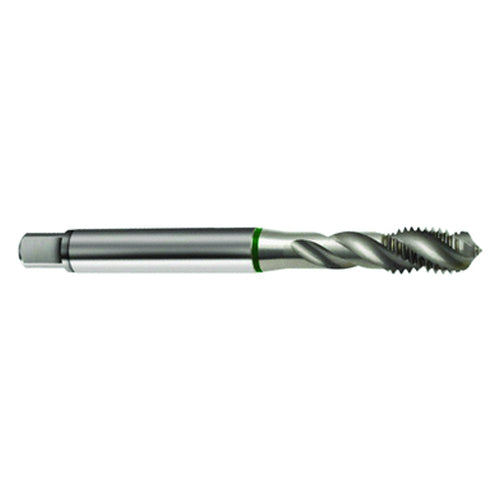 ‎M2.2 × 0.45 3FL 6H Cobalt Spiral Flute Semi-Bott Green Ring Tap-Bright-40 Degree Helix - Americas Industrial Supply