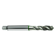 ‎M2.5 × 0.45 3FL 6H Cobalt Spiral Flute Semi-Bott Green Ring Tap-Bright-40 Degree Helix - Americas Industrial Supply