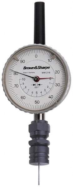 TESA Brown & Sharpe - Depth Gage Indicator Mounting Collet - 3/8 Inch Base Hole Diameter, 9/16-28 Rod Thread, Use with Dial Depth Gages - Americas Industrial Supply