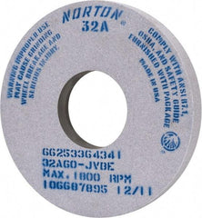 Norton - 14" Diam x 5" Hole x 1-1/2" Thick, J Hardness, 60 Grit Surface Grinding Wheel - Aluminum Oxide, Type 1, Medium Grade, 1,800 Max RPM, Vitrified Bond - Americas Industrial Supply
