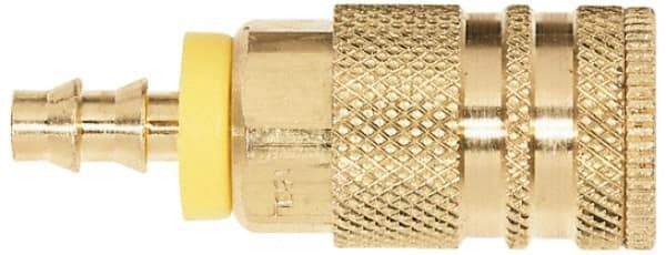 Coilhose Pneumatics - Lock-On Hose Barb Industrial Pneumatic Hose Coupler - Brass, 1/4" Body Diam, 1/4" Hose ID - Americas Industrial Supply