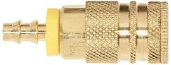 Coilhose Pneumatics - Lock-On Hose Barb Industrial Pneumatic Hose Coupler - Brass, 1/4" Body Diam, 3/8" Hose ID - Americas Industrial Supply