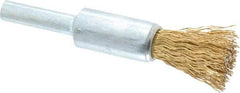 Value Collection - 1/2" Brush Diam, Crimped, End Brush - 1/4" Diam Shank, 4,500 Max RPM - Americas Industrial Supply