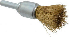 Value Collection - 5/8" Brush Diam, Crimped, End Brush - 1/4" Diam Shank, 4,500 Max RPM - Americas Industrial Supply